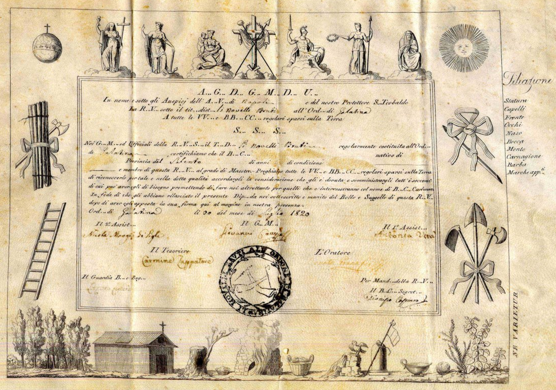 Diploma Carboneria del 1820